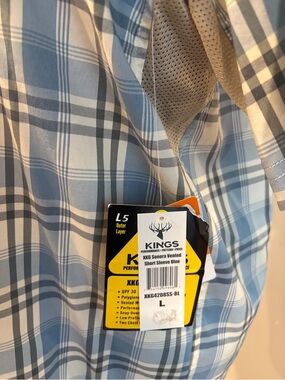 KXG Sonora Vented Short Sleeve Plaid Shirt - Blue - Men's L